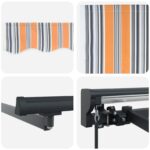 vidaXL Ručný rám markízy s LED 4,5 × 3,5 m Polyester s PU povrchom – Obrázok 9