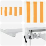 vidaXL Elektrická Retrakovateľná Markíza Žltá a biela 3,5 x 2 m – Obrázok 9