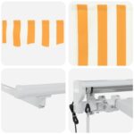 vidaXL Elektrická Retrakovateľná Markíza Žltá a biela 2,5 x 2 m – Obrázok 7