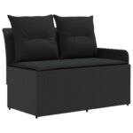 vidaXL Sady nábytku s vankúšom 4 pcs Čierna PE ratan – Obrázok 5