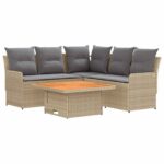 vidaXL Sady nábytku s vankúšom 4 pcs Beige a svetlo šedá PE ratan – Obrázok 2