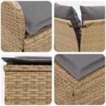vidaXL Sady nábytku s vankúšom 4 pcs Beige a svetlo šedá PE ratan – Obrázok 8