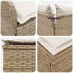 vidaXL Sady nábytku s vankúšom 4 pcs Béžová a krémová PE ratan – Obrázok 8