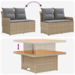vidaXL Sady nábytku s vankúšom 8 pcs Beige a svetlo šedá PE ratan – Obrázok 11