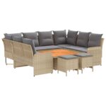 vidaXL Sady nábytku s vankúšom 8 pcs Beige a svetlo šedá PE ratan – Obrázok 2