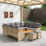 vidaXL Sady nábytku s vankúšom 8 pcs Beige a svetlo šedá PE ratan – Obrázok 3