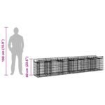 vidaXL Gabiónová vyvýšená posteľ 2 pcs Strieborná – Obrázok 10