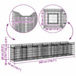 vidaXL Gabiónová vyvýšená posteľ 2 pcs Strieborná – Obrázok 9