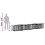 vidaXL Gabiónová vyvýšená posteľ 2 pcs Strieborná – Obrázok 10