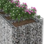 vidaXL Gabiónová vyvýšená posteľ 2 pcs Strieborná – Obrázok 4