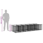 vidaXL Gabiónová vyvýšená posteľ 2 pcs Strieborná – Obrázok 11