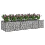 vidaXL Gabiónová vyvýšená posteľ 2 pcs Strieborná – Obrázok 3