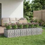 vidaXL Gabiónová vyvýšená posteľ 2 pcs Strieborná – Obrázok 5
