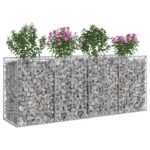 vidaXL Gabiónová vyvýšená posteľ 2 pcs Strieborná – Obrázok 3