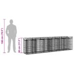 vidaXL Gabiónová vyvýšená posteľ 2 pcs Strieborná – Obrázok 10