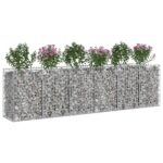 vidaXL Gabiónová vyvýšená posteľ 2 pcs Strieborná – Obrázok 3