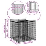 vidaXL Gabiónová vyvýšená posteľ 2 pcs Strieborná – Obrázok 10