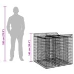 vidaXL Gabiónová vyvýšená posteľ 2 pcs Strieborná – Obrázok 11