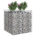 vidaXL Gabiónová vyvýšená posteľ 2 pcs Strieborná – Obrázok 3