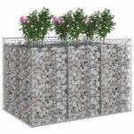 vidaXL Gabiónová vyvýšená posteľ 2 pcs Strieborná – Obrázok 3
