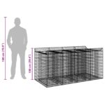 vidaXL Gabiónová vyvýšená posteľ 2 pcs Strieborná – Obrázok 11