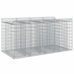 vidaXL Gabiónová vyvýšená posteľ 2 pcs Strieborná – Obrázok 2