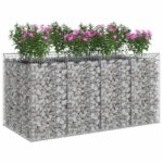 vidaXL Gabiónová vyvýšená posteľ 2 pcs Strieborná – Obrázok 3