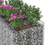 vidaXL Gabiónová vyvýšená posteľ 2 pcs Strieborná – Obrázok 4
