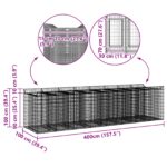 vidaXL Gabiónová vyvýšená posteľ 4 pcs Strieborná – Obrázok 10