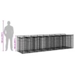 vidaXL Gabiónová vyvýšená posteľ 4 pcs Strieborná – Obrázok 11