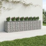 vidaXL Gabiónová vyvýšená posteľ 4 pcs Strieborná – Obrázok 5
