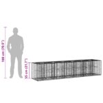 vidaXL Gabiónová vyvýšená posteľ 2 pcs Strieborná 260 x 60 x 55 cm – Obrázok 11