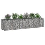 vidaXL Gabiónová vyvýšená posteľ 2 pcs Strieborná 260 x 60 x 55 cm – Obrázok 3