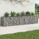 vidaXL Gabiónová vyvýšená posteľ 2 pcs Strieborná 260 x 60 x 55 cm – Obrázok 5