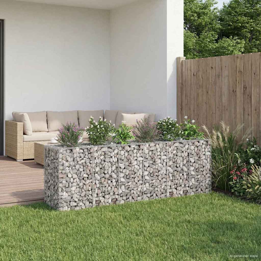 3422231_1.jpg vidaXL Gabiónová vyvýšená posteľ 2 pcs Strieborná 250 x 50 x 80 cm – Obrázok 1