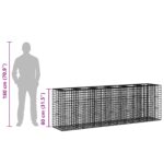 vidaXL Gabiónová vyvýšená posteľ 2 pcs Strieborná 250 x 50 x 80 cm – Obrázok 11