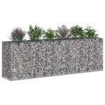 vidaXL Gabiónová vyvýšená posteľ 2 pcs Strieborná 250 x 50 x 80 cm – Obrázok 3