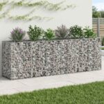 vidaXL Gabiónová vyvýšená posteľ 2 pcs Strieborná 250 x 50 x 80 cm – Obrázok 5