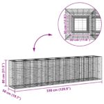 vidaXL Gabiónová vyvýšená posteľ 2 pcs Strieborná 330 x 50 x 80 cm – Obrázok 10