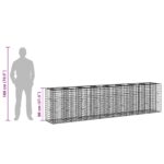 vidaXL Gabiónová vyvýšená posteľ 2 pcs Strieborná 330 x 50 x 80 cm – Obrázok 11