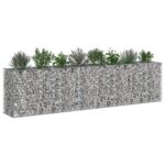 vidaXL Gabiónová vyvýšená posteľ 2 pcs Strieborná 330 x 50 x 80 cm – Obrázok 3