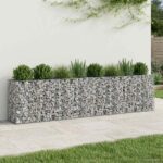 vidaXL Gabiónová vyvýšená posteľ 2 pcs Strieborná 330 x 50 x 80 cm – Obrázok 5