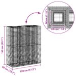 vidaXL Gabiónová vyvýšená posteľ 2 pcs Strieborná 130 x 50 x 150 cm – Obrázok 10