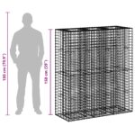 vidaXL Gabiónová vyvýšená posteľ 2 pcs Strieborná 130 x 50 x 150 cm – Obrázok 11