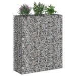 vidaXL Gabiónová vyvýšená posteľ 2 pcs Strieborná 130 x 50 x 150 cm – Obrázok 3
