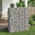 vidaXL Gabiónová vyvýšená posteľ 2 pcs Strieborná 130 x 50 x 150 cm – Obrázok 5