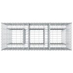 vidaXL Gabiónová vyvýšená posteľ 2 pcs Strieborná 130 x 50 x 150 cm – Obrázok 8