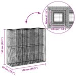 vidaXL Gabiónová vyvýšená posteľ 2 pcs Strieborná 170 x 50 x 150 cm – Obrázok 10