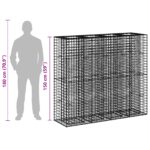 vidaXL Gabiónová vyvýšená posteľ 2 pcs Strieborná 170 x 50 x 150 cm – Obrázok 11