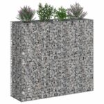vidaXL Gabiónová vyvýšená posteľ 2 pcs Strieborná 170 x 50 x 150 cm – Obrázok 3